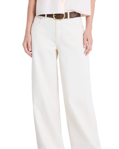 Weiße weite Bundfaltenhose