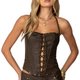 Brown Lace-Up Corset Top