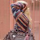 Brown Buckle Shoulder Bag with Scarf