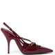 Burgundy Patent Leather Slingback Stilettos