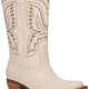 Cremefarbene Westernstiefel