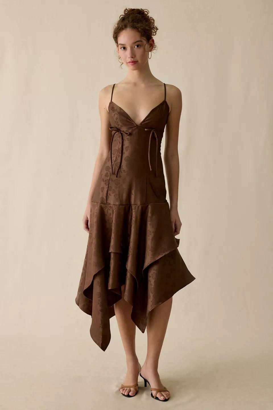 Brown Suede Structured Bag