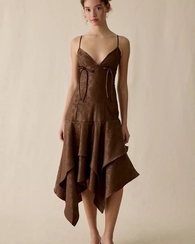 Brown Suede Structured Bag