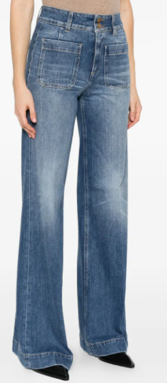 Light Wash Wide-Leg Utility Jeans