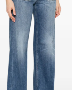 Light Wash Wide-Leg Utility Jeans