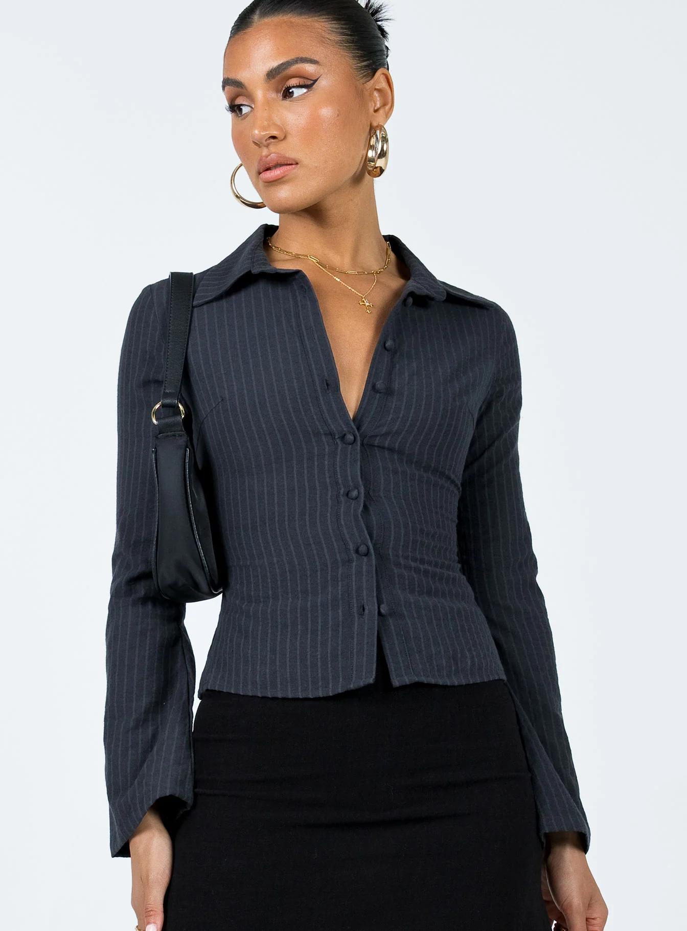 Charcoal Pinstripe Blazer