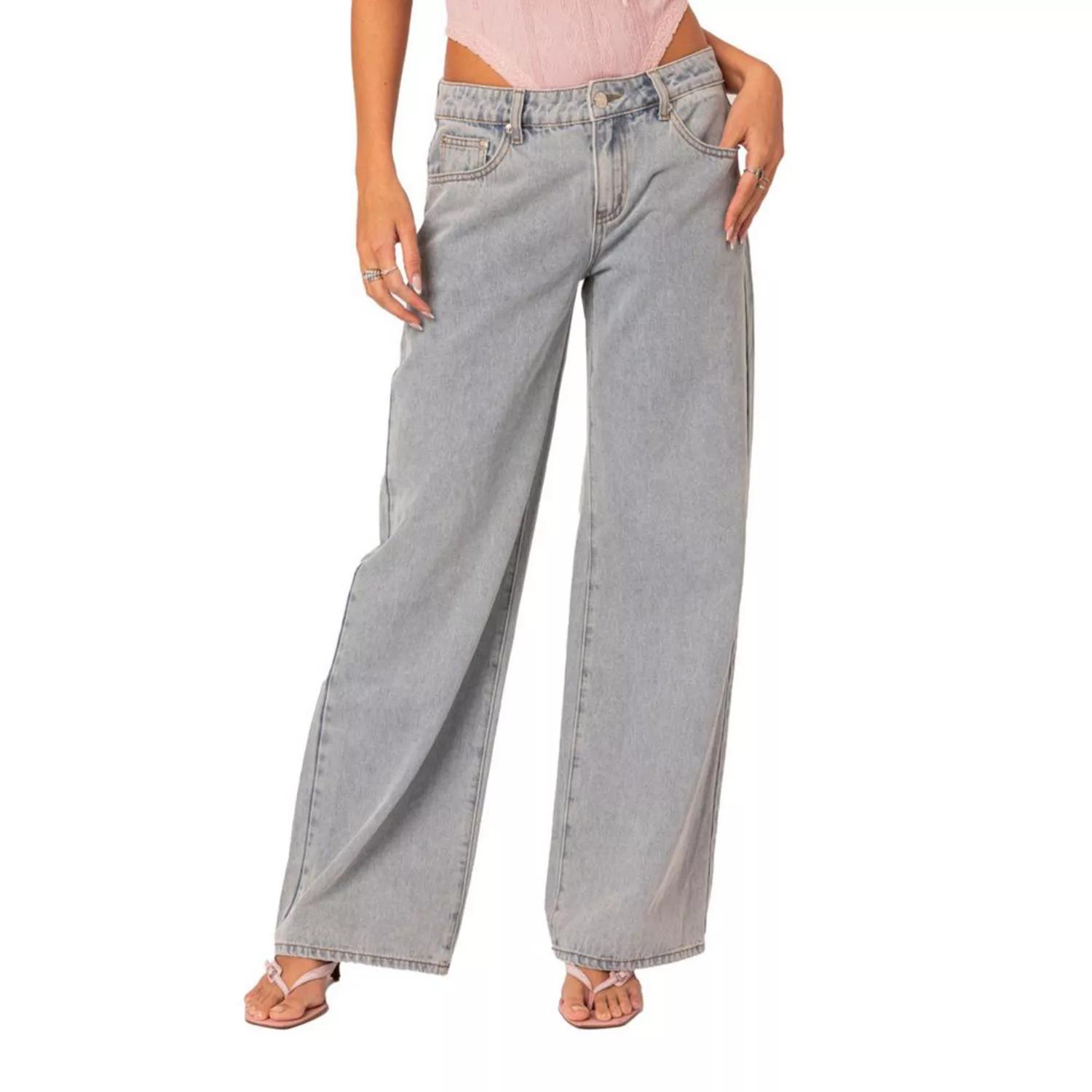 Light Wash Wide-Leg Jeans