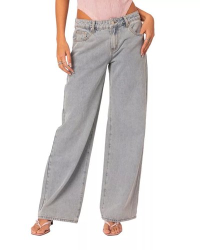 Light Wash Wide-Leg Jeans