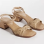 Gold Strappy Block Heel Sandals