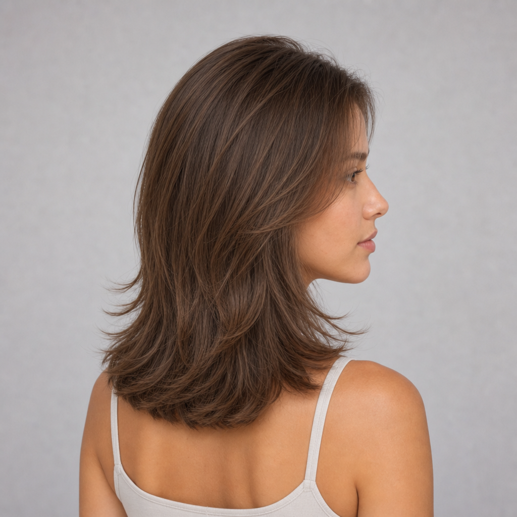 Side-Part Layered Lob — angle 2