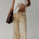 Ecru Straight Jeans