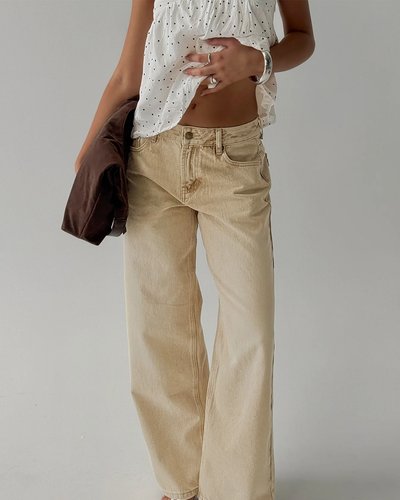 Ecru Straight Jeans