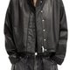 Schwarze Leder-Bomberjacke