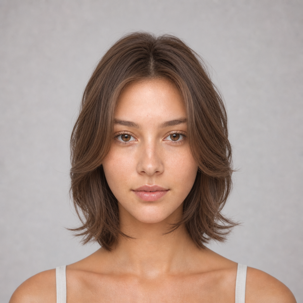 Layered Shoulder Bob — hairstyle for triangle face