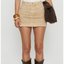Beige Denim Mini Skirt