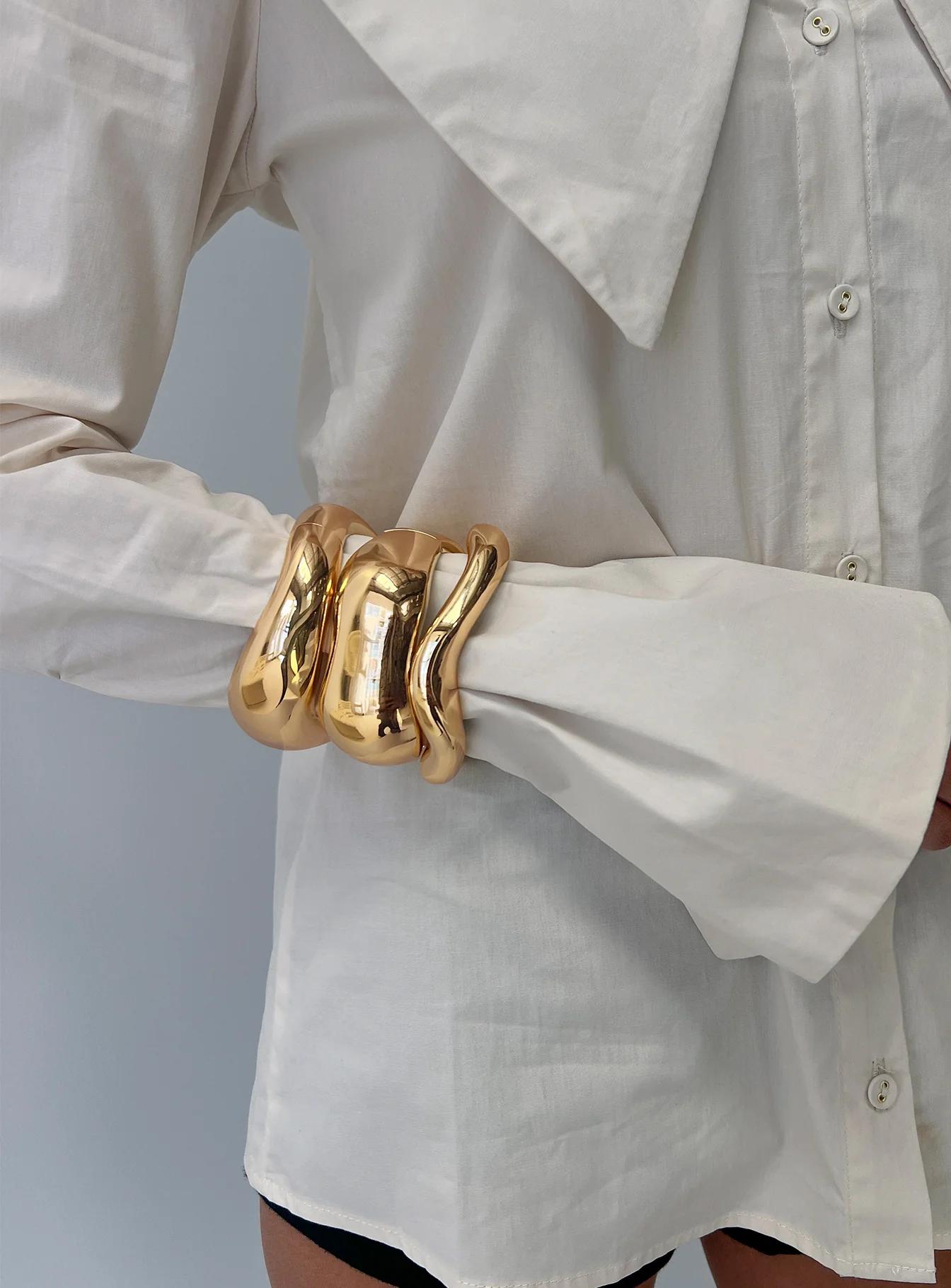 Gold Chunky Cuff Bangles