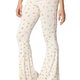 Ivory Floral Wide-Leg Pants