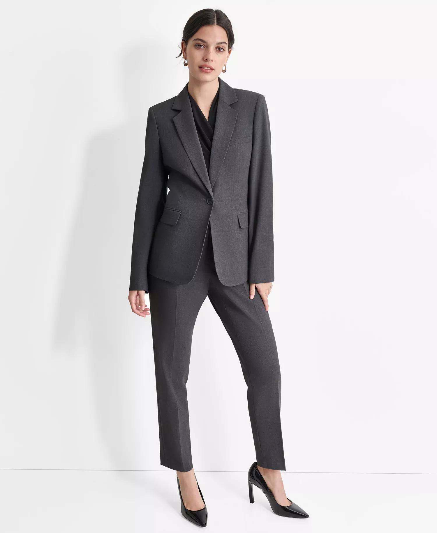 Grey Double-Breasted Blazer