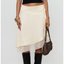 Ivory Layered Wrap Midi Skirt