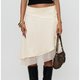 Ivory Layered Wrap Midi Skirt