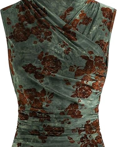 Brown Velvet Wrap Top