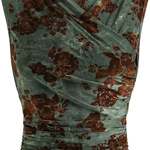 Brown Velvet Wrap Top