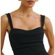 Black Ruched Corset Tank Top