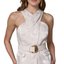 Cream Jacquard Belted Vest