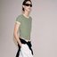 Cream and Green Striped Fitted T-Shirt