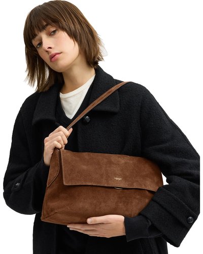 Brown Suede Shoulder Bag