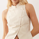 Cream Tailored Sleeveless Vest