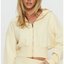 Pale Yellow Cropped Zip Hoodie