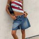 Light Wash Denim Bermuda Shorts