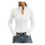 White Fitted Zip Top