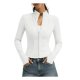 White Fitted Zip Top