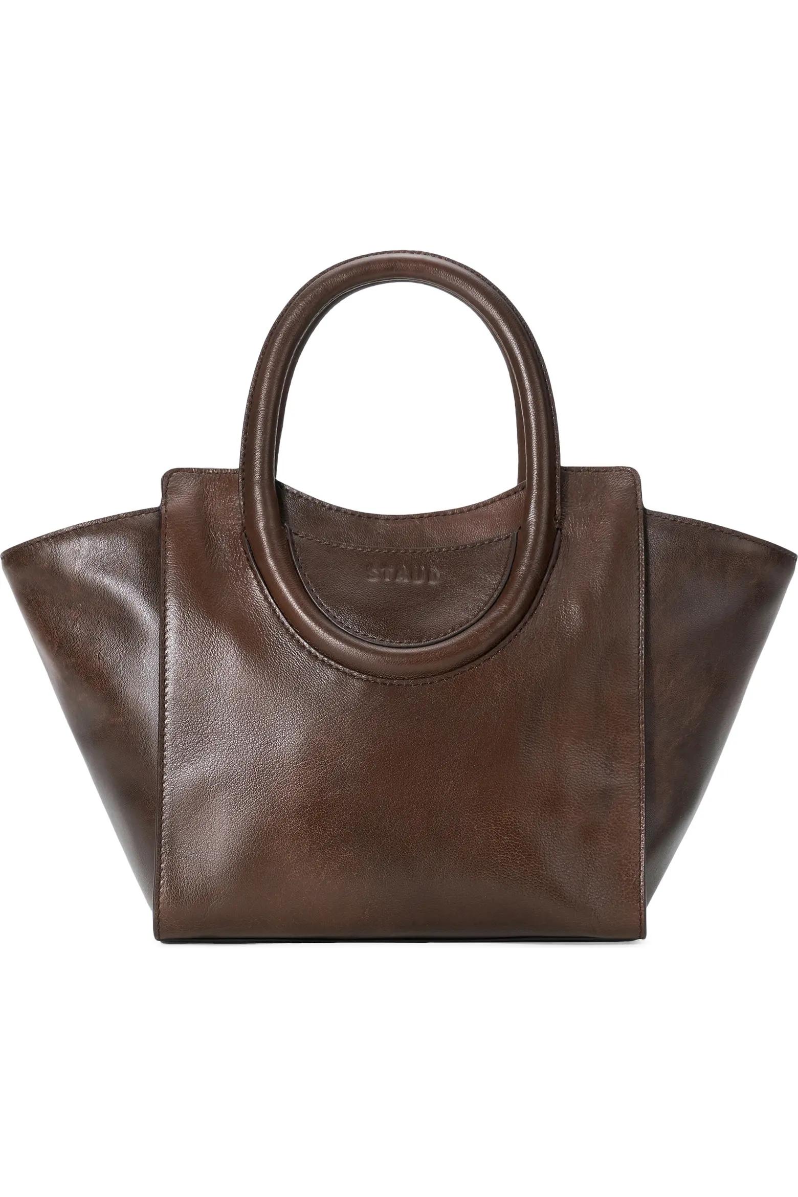 Brown Structured Tote Bag
