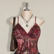 Burgundy Tie-Front Top
