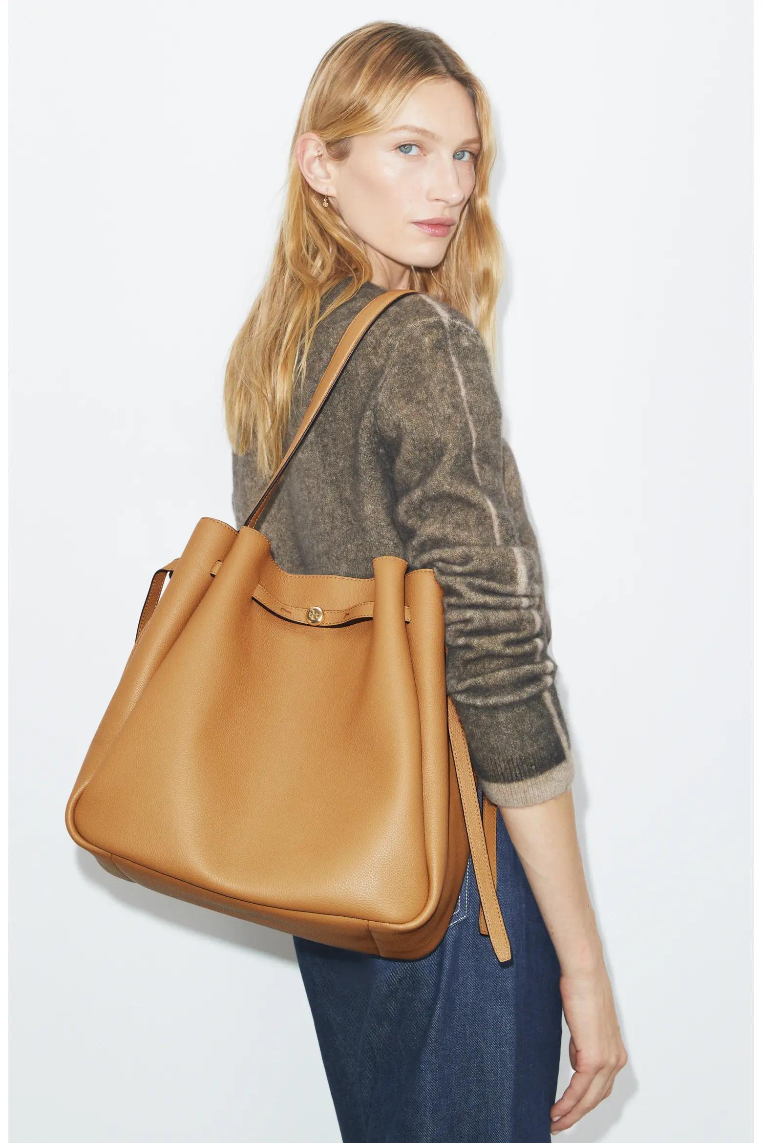 Tan Leather Tote Bag