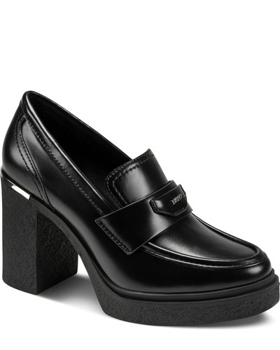 Schwarze Plateau-Loafer
