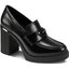 Schwarze Loafer mit Blockabsatz