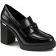 Schwarze Loafer mit Blockabsatz