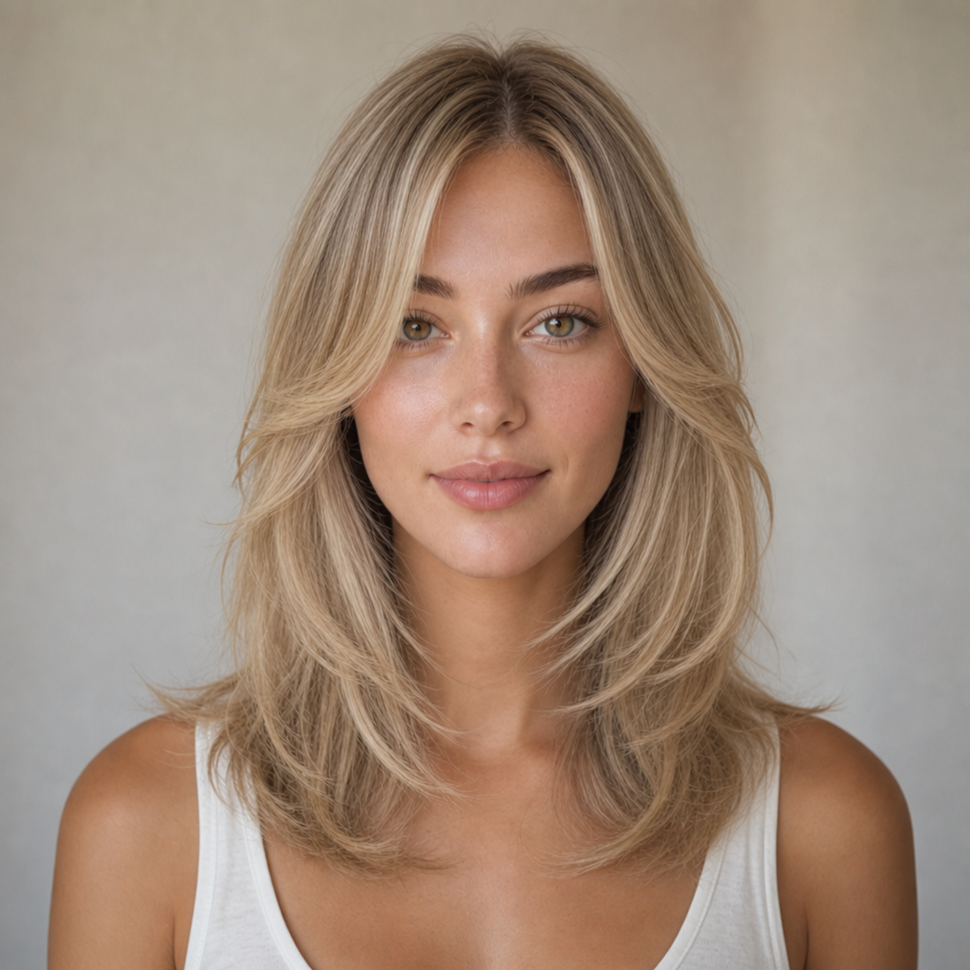 Long Layered Waves — hairstyle for heart-shaped face