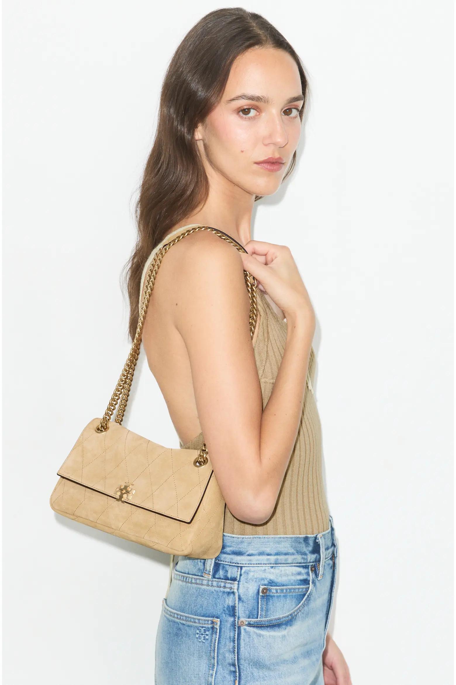 Beige Quilted Shoulder Bag