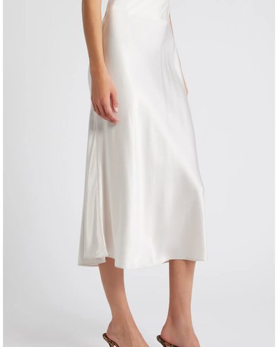White Satin Midi Skirt