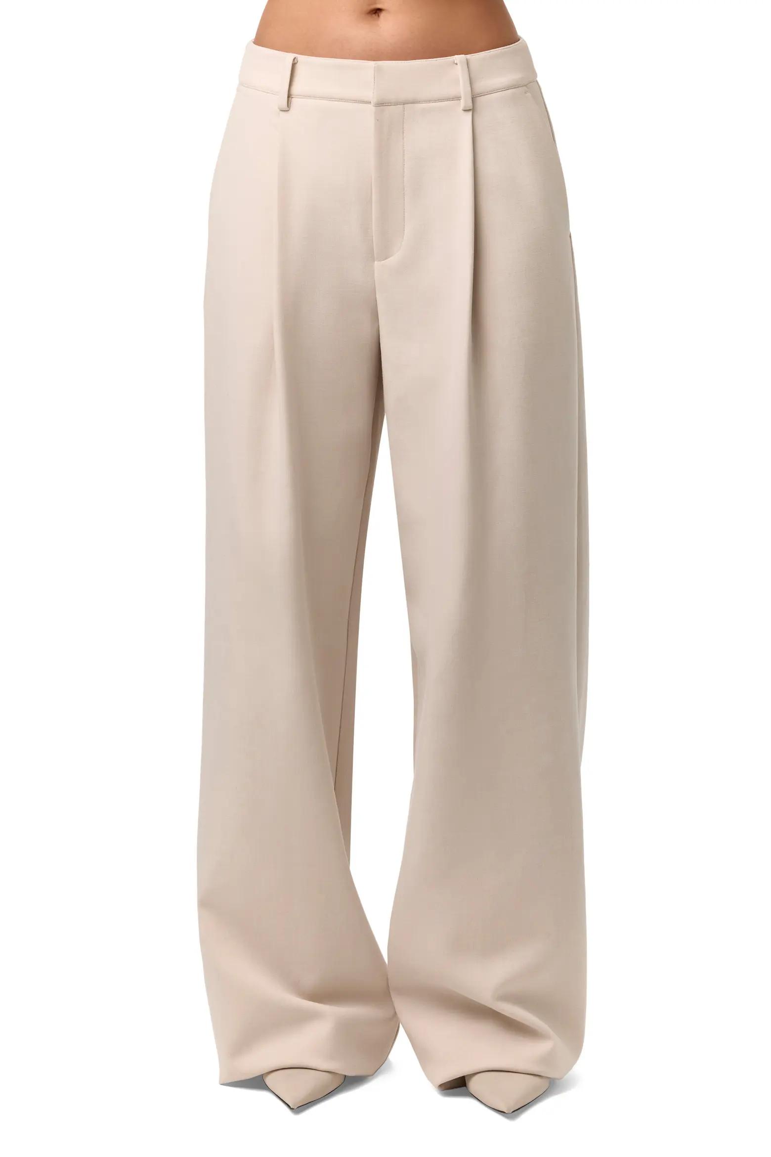 Cream Wide-Leg Trousers