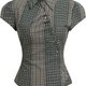 Olive Houndstooth Fitted Top
