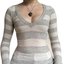 Grey Striped Knit Top