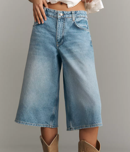 Light Wash Wide-Leg Jeans