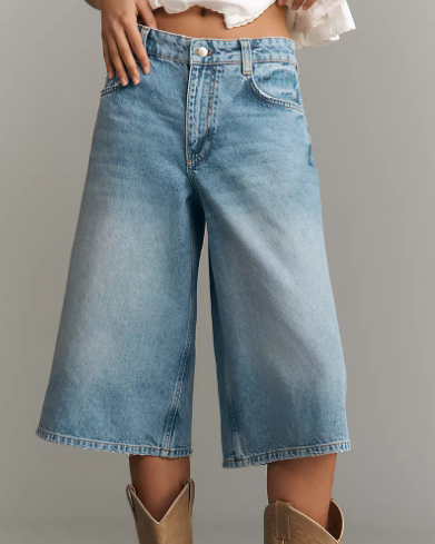 Light Wash Wide-Leg Jeans