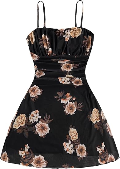 Black Floral Mini Dress